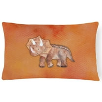 Carolines Treasures BB7403PW1216 Triceratops Watercolor Canvas Fabric Decorative Pillow  12H x16W multicolor