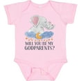 thumbnail image 3 of Inktastic Will You Be My Godparents? Cute Elephants Moon and Stars Boys or Girls Baby Bodysuit, 3 of 5