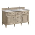thumbnail image 2 of James Martin Vanities 424-V60D-LNO-3VSL Lorelai 60" Double Basin Wood Vanity Set - Light, 2 of 7