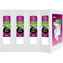 3 in. Durable View 3 Ring Binder, White - Pack of 4