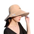 thumbnail image 2 of Yirtree Women's Packable Reversible Marguerite Embroidery Hat UV Sun Protection Wide Brim Summer Beach Cap, 2 of 7