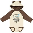 thumbnail image 3 of Inktastic Pretty Eyes and Chunky Thighs Blue Hearts Boys or Girls Long Sleeve Baby Bodysuit, 3 of 5