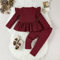 thumbnail image 4 of JAJAHO Toddler Girl Clothes 2 Piece Outfits Long Sleeve Bowknot Shirt Pullover Tops Straight Leg Pants Set Cozy Outfit, 4 of 6