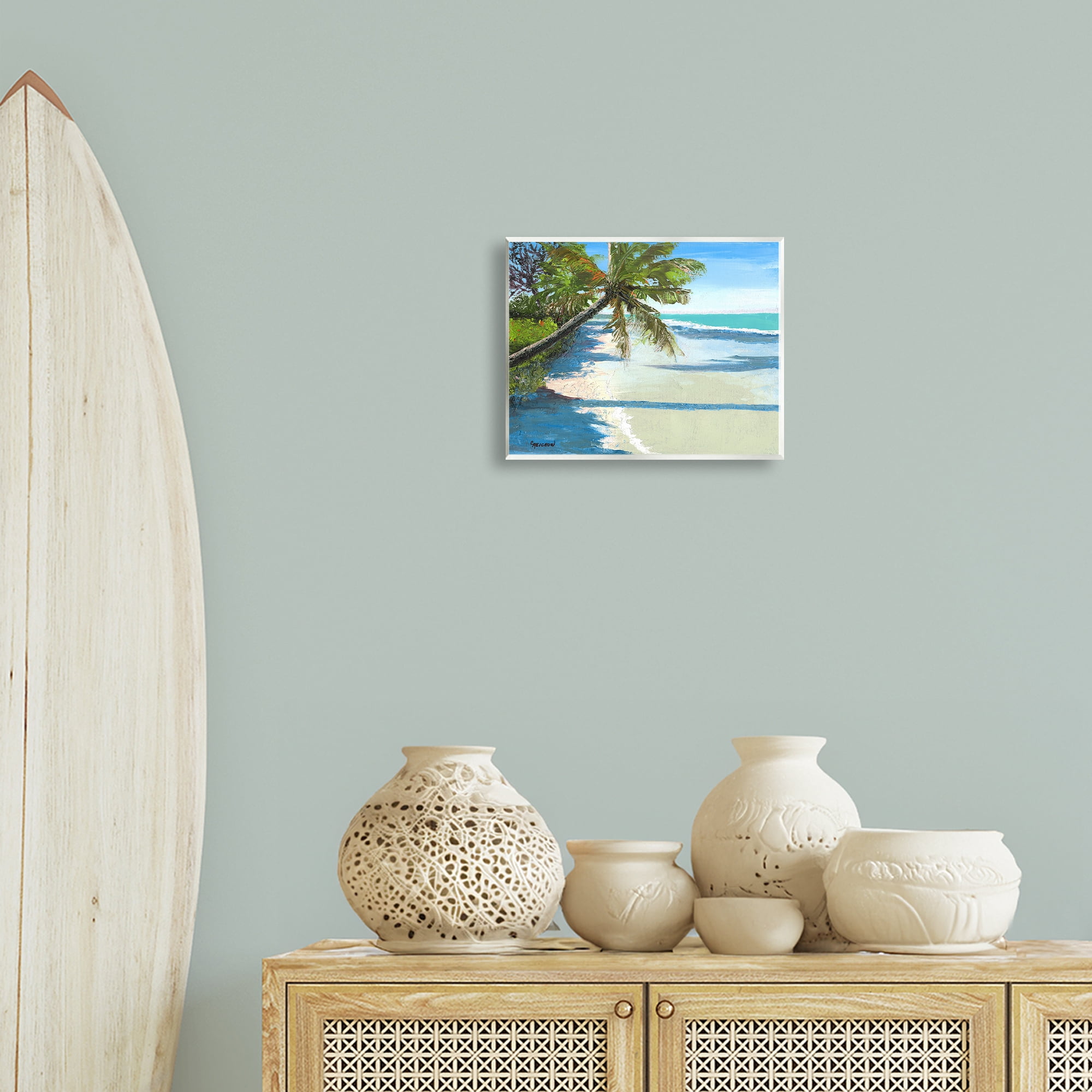 Stupell Industries Beach Shadows Landscape Landscape & Nature Painting Unframed Art Print Wall Art, 14 x 11