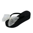thumbnail image 2 of asdoklhq Slippers for Women Indoor and Outdoor,Sandals Women Slope Heel Open Toe Bow-Knot Slippers Comfy Beach Shoes Flip Flop, 2 of 9
