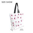 thumbnail image 4 of Open Top Canvas Tote Bag with Zipper Reusable Shopping Bag 13.5x15" Roomy Carryall Watercolor Cherries Pattern, 4 of 9