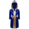 thumbnail image 1 of Yeahdor Robe de Boxe pour Garçons Enfants Art Martial Muay Thai Uniforme Manches Longues Kick Boxing Robe à Capuche Tenues Bleu Royal 16, 1 of 7