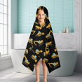 thumbnail image 6 of Cartoon Construction Vehicles Trucks Black Pattern Hooded Bath Towel，50"x30" for Ages 3 To 12 Kids, Quick Dry Lightweight Soft Microfiber Hood Beach Towel Cover Up for Kids, 6 of 7