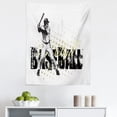 thumbnail image 1 of Sports Tapestry, Softball Background Dots and Grunge Dark Lettering Batting Team Game, Fabric Wall Hanging Decor for Bedroom Living Room Dorm, 5 Sizes, Black Yellow White, by Ambesonne, 1 of 1