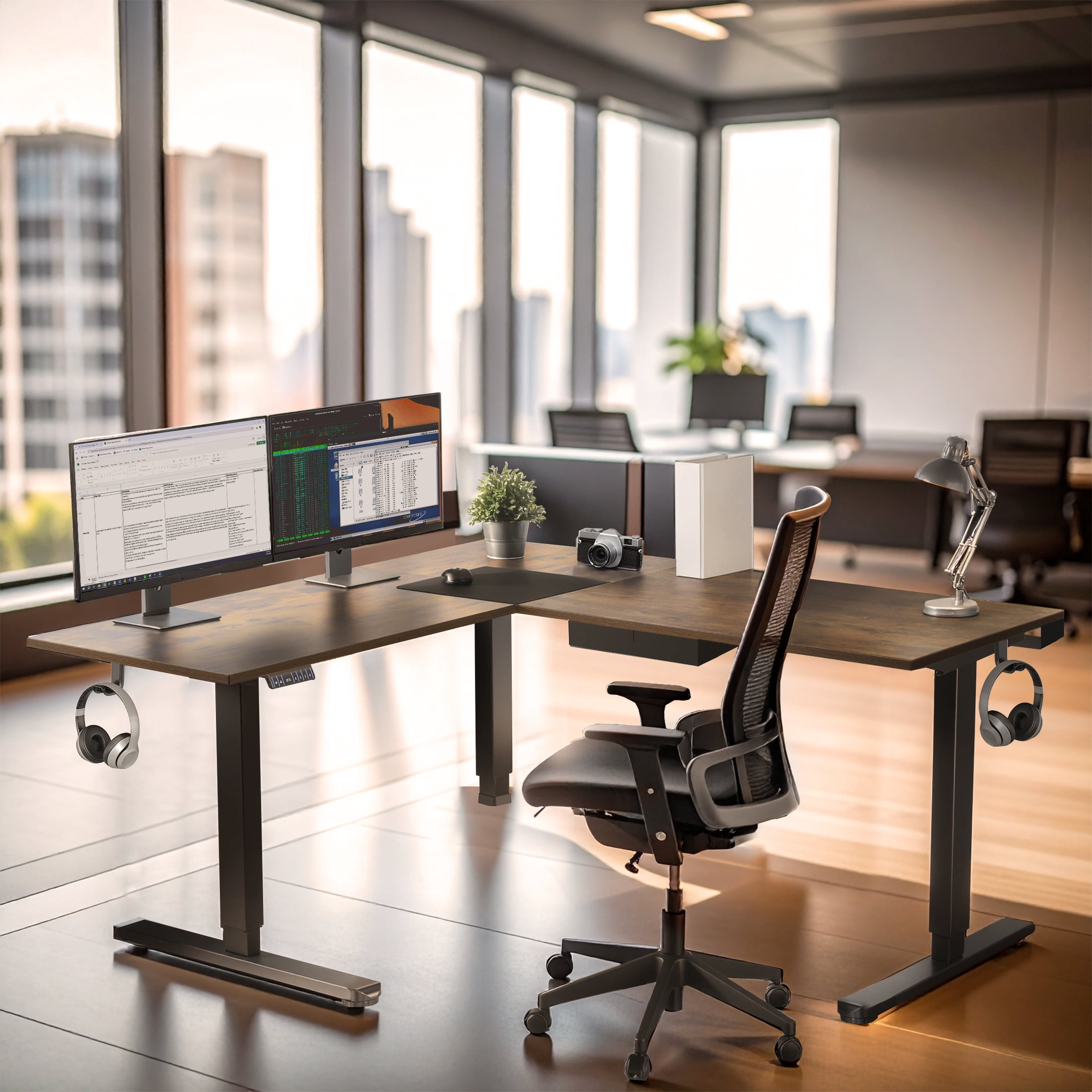 XL Electric Height Adjustable Corner Standing Desk