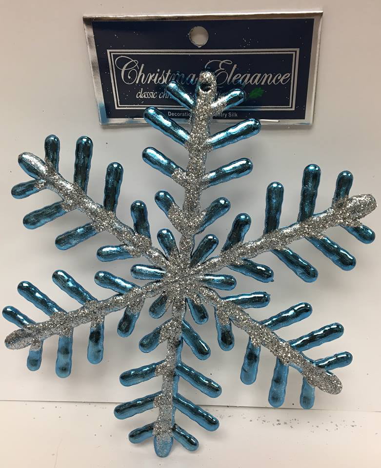 5 IN Turquoise Glitter Acrylic Snowflake Christmas Decoration Tree Frozen Party 