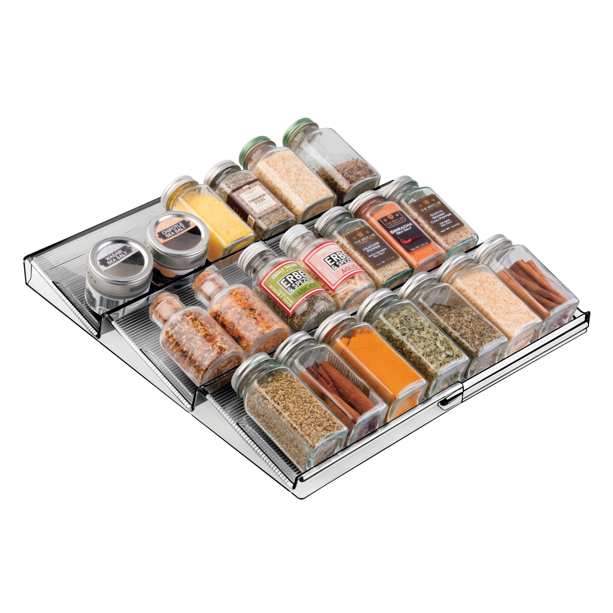 Acrylic Spice Rack Drawer Type Stair-shaped Transparent Kitchen Condiment  Jar Storage Rack And Multilayer Combination Seasoning Bottle Rack