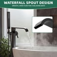 thumbnail image 5 of Free Standing Tub Faucet, High Flow Freestanding Bathtub Faucet with Waterfall Spout & Handheld Shower, 360°Swivel Tub Filler, Brass Body, Matte Black, 5 of 9