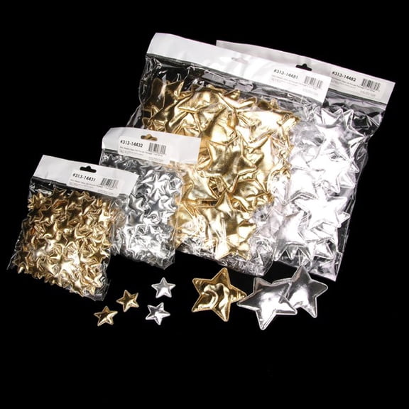 The Ribbon People Club Pack of 50 Glittering Gold Medium Metallic Stars 3"