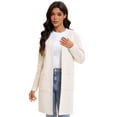 thumbnail image 5 of Women's Open Front Coatigan Sweater Long Sleeve Casual Knit Lapel Cardigan Coat with Pockets, 5 of 7