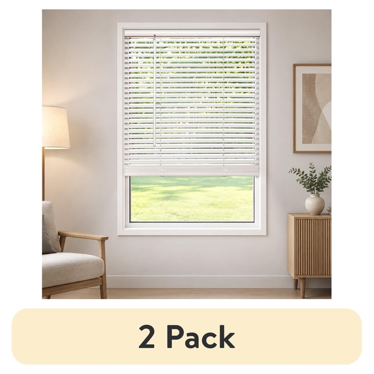 Cordless Light Filtering Mini Blind 47" x 64" White 2-Pack photo 1