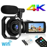 4K 18X Digital Zoom Vlogging Camcorder Camera for YouTube Ultra HD 48MP Video Camera with Microphone/Remote Control/WiFi Wireless Digital Camera 3.0" IPS Touch Screen for Thanksgiving Chrismas Gifts
