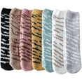 thumbnail image 3 of Cat Paw Plush Socks&nbsp;– Cozy Relaxation for Women, Thick Coral Fleece Zebra Pattern Floor Socks, Warm Sleep, One Size, 5 Pairs, 3 of 7