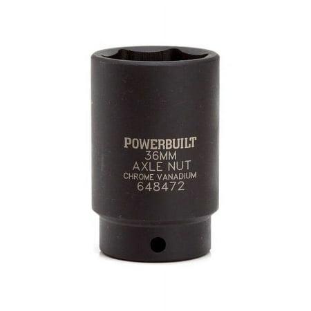 UPC: 0028907102382 | Powerbuilt 1/2  Drive x 36mm Axle Nut Socket – 648472