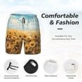 thumbnail image 3 of Balery Sunflower Field Bliss Mens Swim Trunks Swim Shorts for Men Quick Dry Inseam Beach Shorts with Compression Liner Pocket-Small, 3 of 9