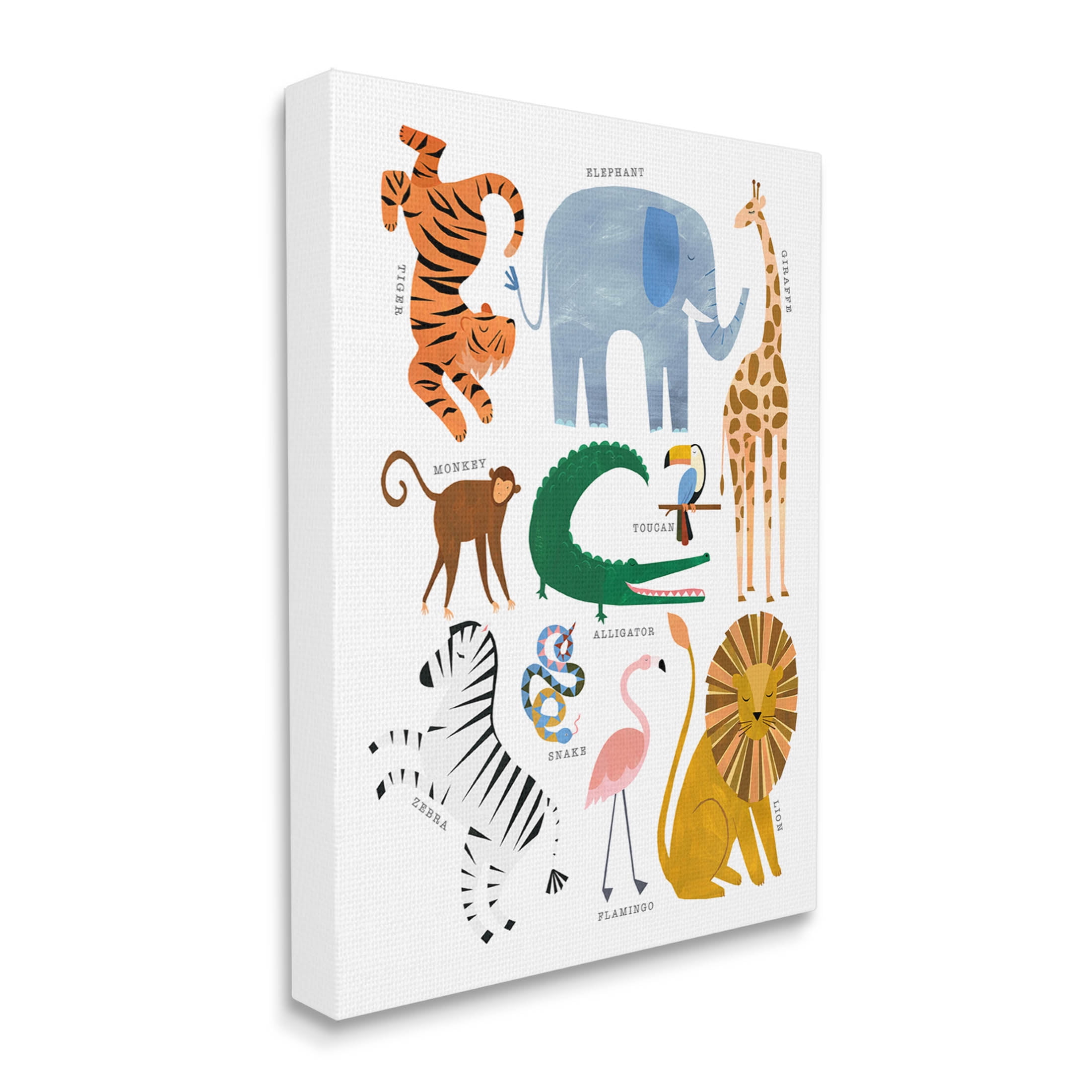 Various Wildlife Jungle Animals Animals & Insects Graphic Art Gallery Wrapped Canvas Print Wall Art