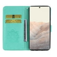 thumbnail image 7 of Wallet Case For Google Pixel 6, Embossed Owl Bling Diamond Premium PU Leather [Folio Flip][Kickstand][Card Slots][Wrist Strap][Kickstand]Phone Cover For Google Pixel 6, Green, 7 of 7