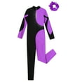 thumbnail image 5 of iixpin Girls Unitards Gymnastics Full Body Ballet Leotards Figure Ice Skating Jumpsuit One Piece Dance Bodysuit Purple 14, 5 of 7