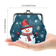 thumbnail image 2 of Snowman Premium Microfiber Coin Purse with Zinc Alloy Jaws - 4.3x4.7 in/11x12 cm Wallet for Men and Women - Stylish and Durable Design, 2 of 7