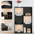 thumbnail image 5 of Cube Bookshelf Black, 6 Cube Storage Organizer Bookcase, Display Bookcase, TV Stand, for Living Room, Home Office, Bedroom, 5 of 10