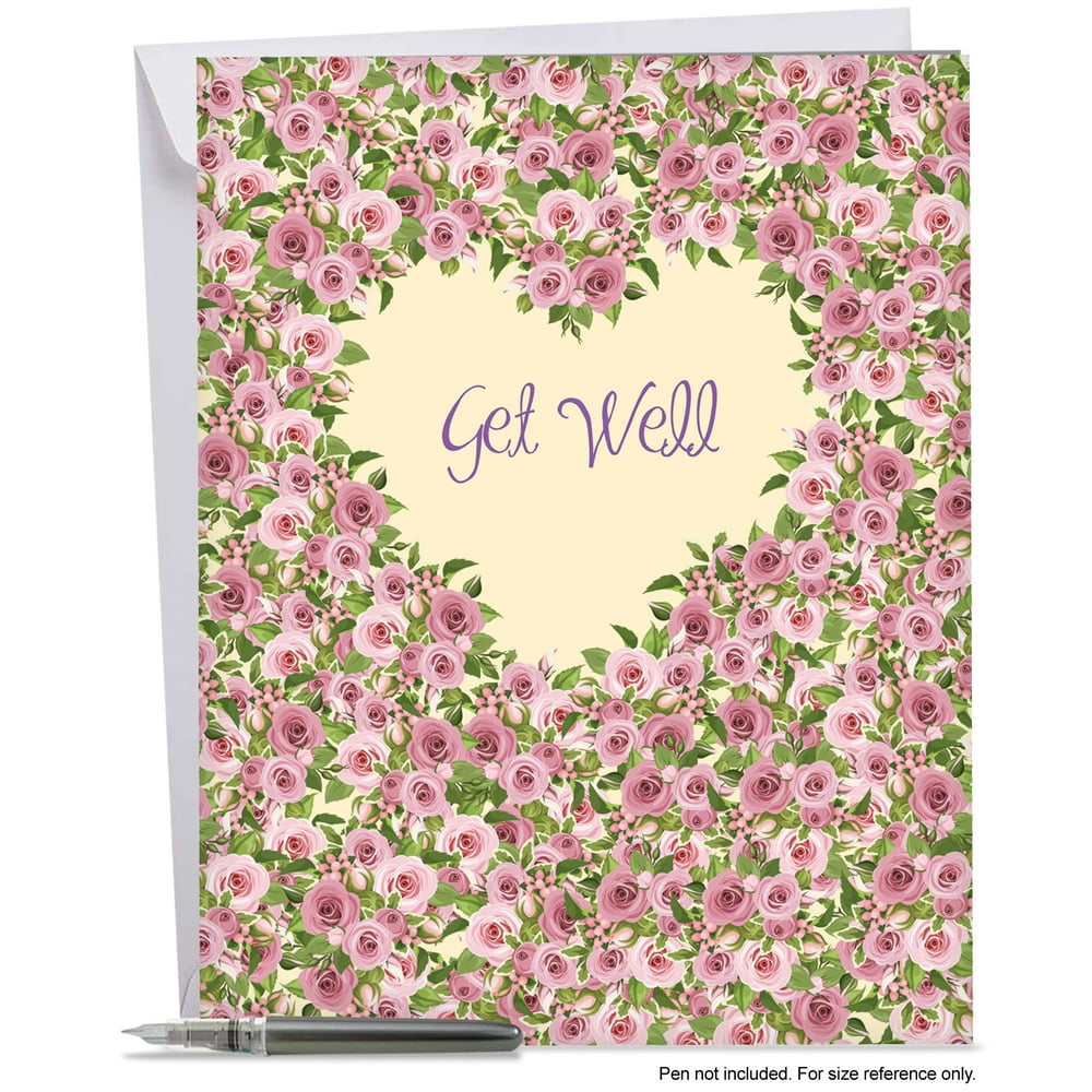 J6578HGWG Jumbo Get Well Card Heartfelt Thanks, Extra Large Greeting