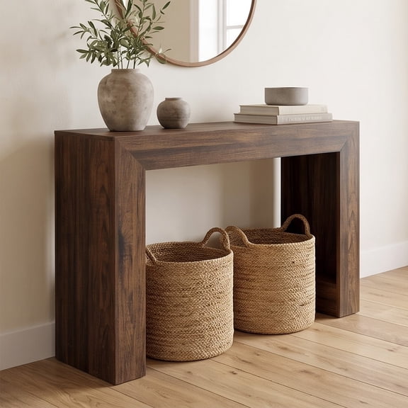 Fnova 41.34 Inch Narrow Console Table, Sofa Table, Hollow Open End Frame, Accent Table for Entryway, Hallway, Living Room, Behind Sofa