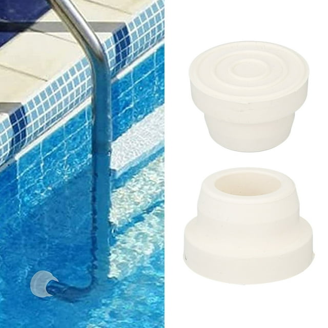 Pool Ladder Bumpers, 2Pcs White Inside Plug Bumper Fits 1.8” Swimming Pool Ladder Tubing, Non Slip Durable Guard Ladder Rubber Plug For Inground Pool Ladders