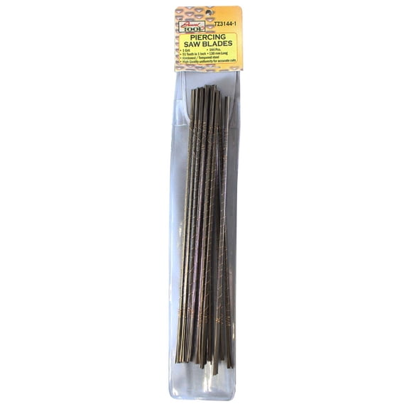 JEWEL TOOL 144 Piece Piercing Saw Blades | 1 Grit - 51 Teeth Per Inch (20 Per Cm) | Ideal for Metal, Wood, Plastic | Accurate Cuts | Hardened Steel | 5.25" (13.3 cm) Length | Includes Vinyl Pouch