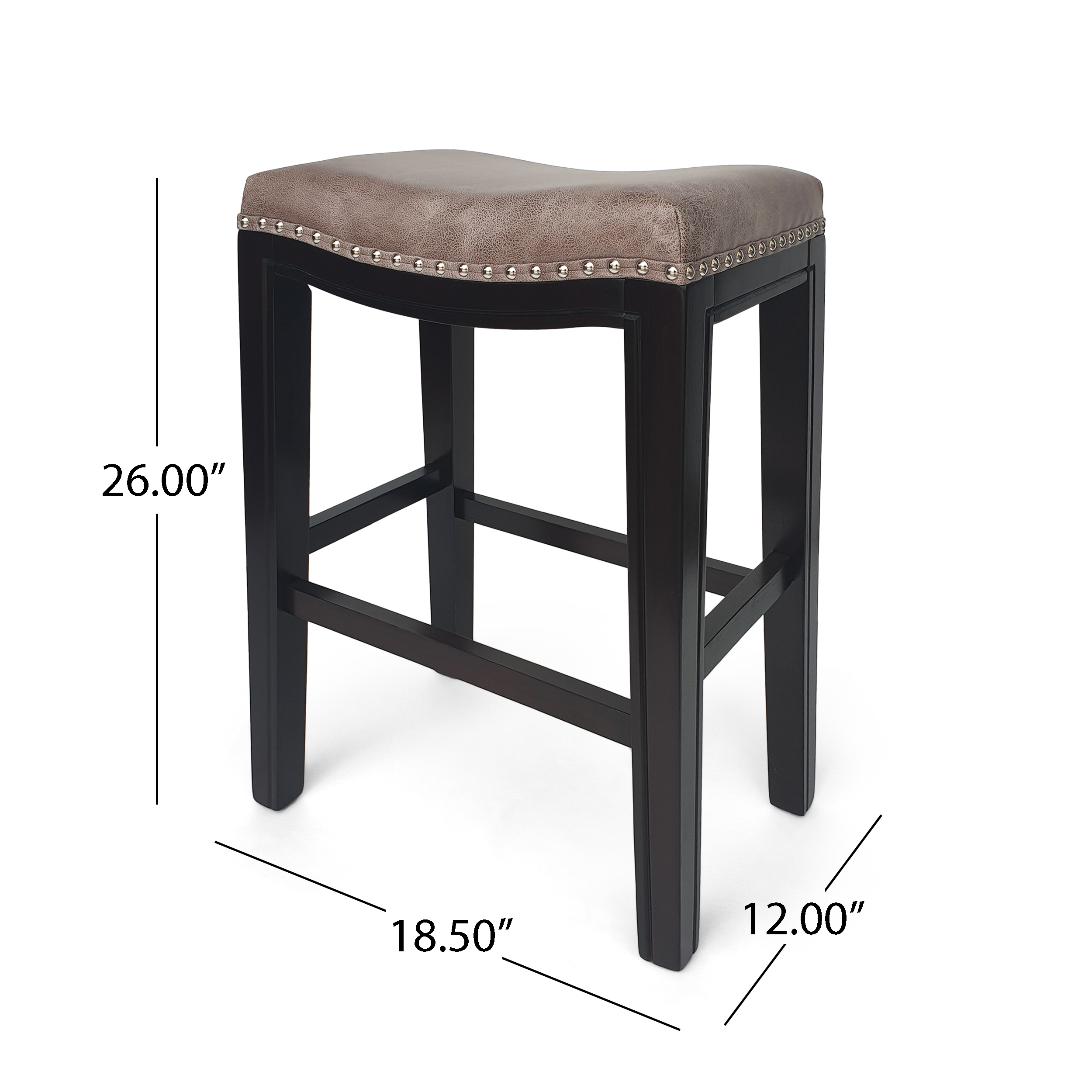 Noble House Casen Bar Stool, Gray, Set of 2