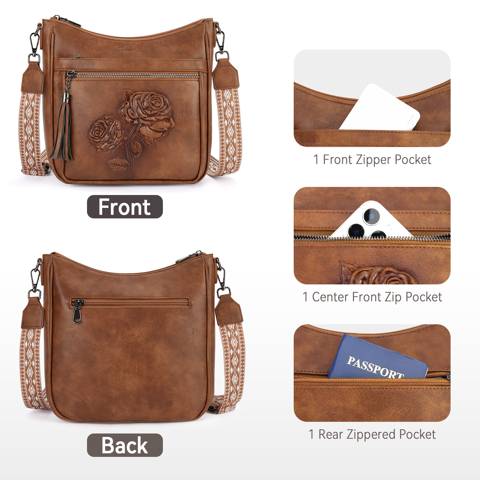 APHISON Crossbody Bags Casual Sling Backpack for Women, Shoulder Bag Travel Bag Cross Body Purses Bags with Adjustable Strap