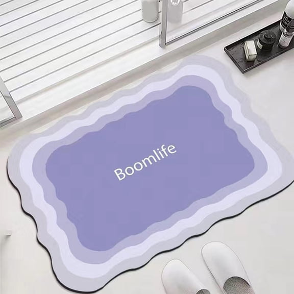 Tuvgenk Quick Dry Bath Mat Non Slip Water Absorbing Bathroom Rugs 2x2 Rectangular Purple Small Floor Rug for Tub