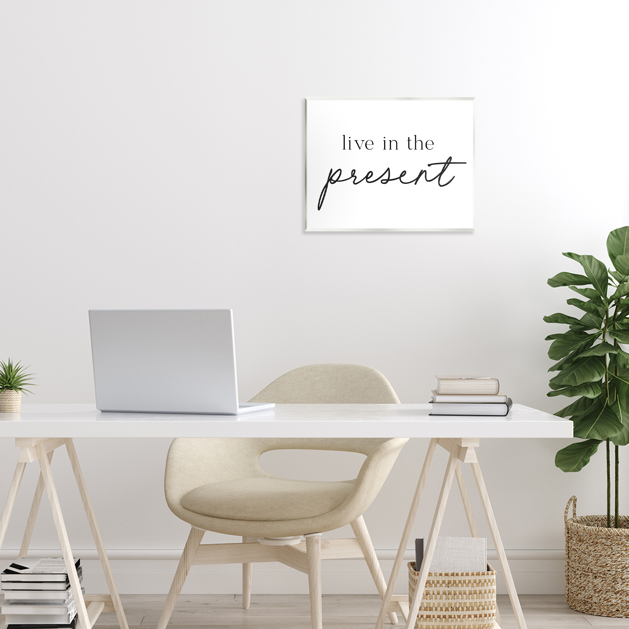 Live In The Present Wall Plaque Art, design by Lettered and Lined