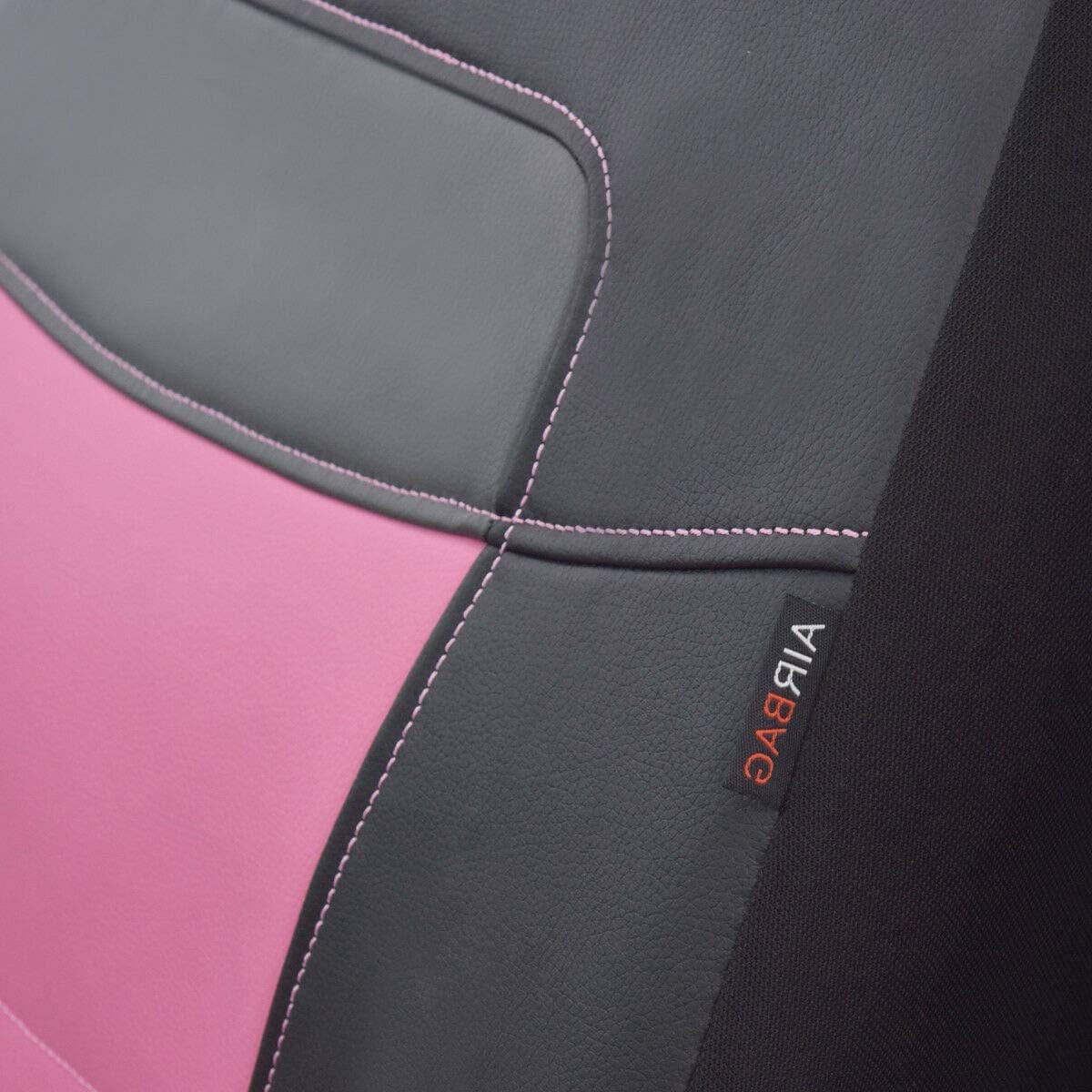 Flying Banner Car Seat Covers Protectors Full Set Synthetic Leather Front Pair Pink