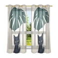 thumbnail image 6 of Yayeee Window Curtains Light Filtering 63"x42" Grommet Panel Pair Home Living Room Decor, Black Cat Plants, 6 of 7