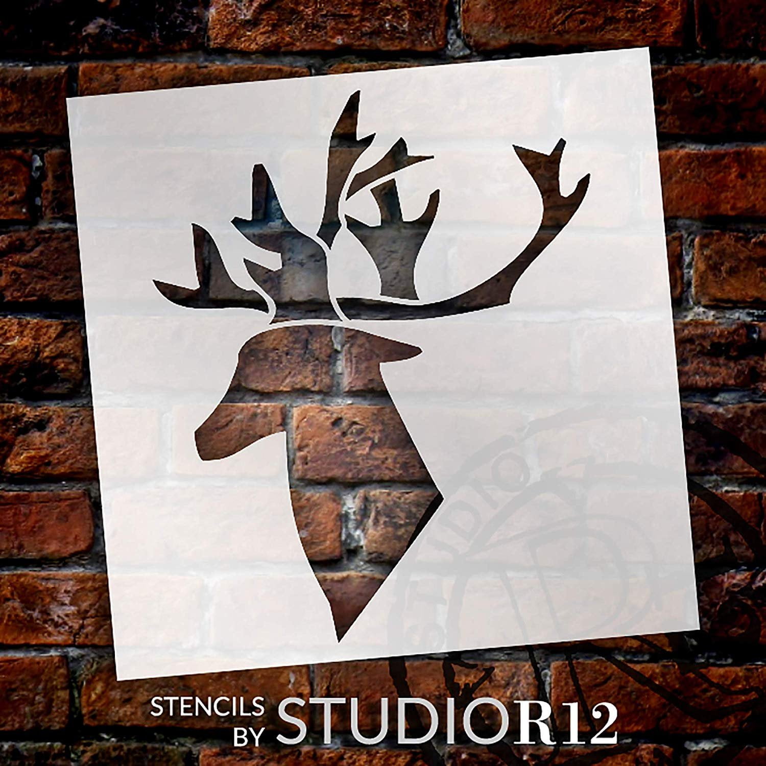 reindeer silhouette stencil with antlers by studior12 diy holiday
