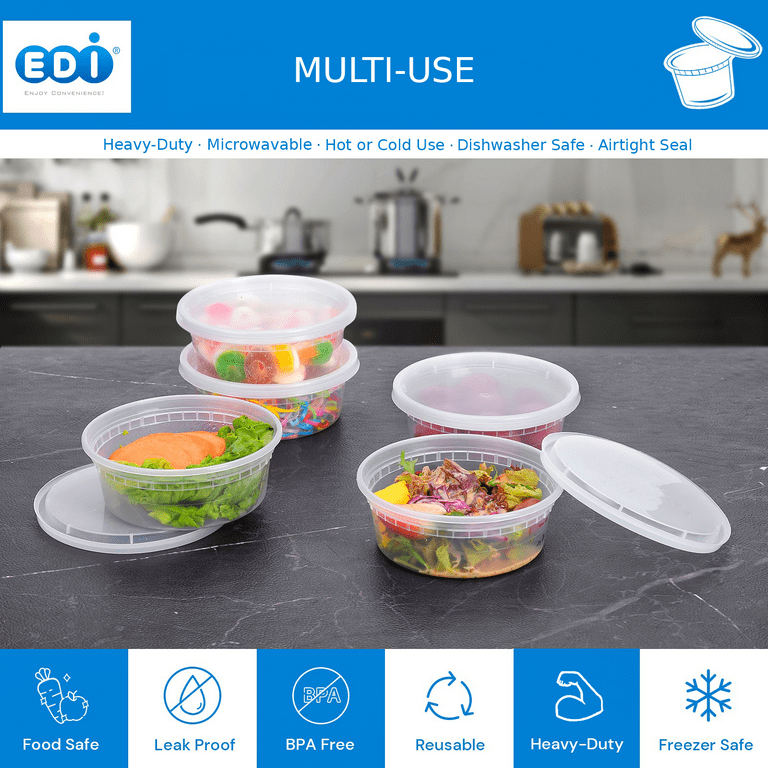 8oz Plastic Deli Food Storage Round Containers with Lids Meal Prep 400pcs  Set