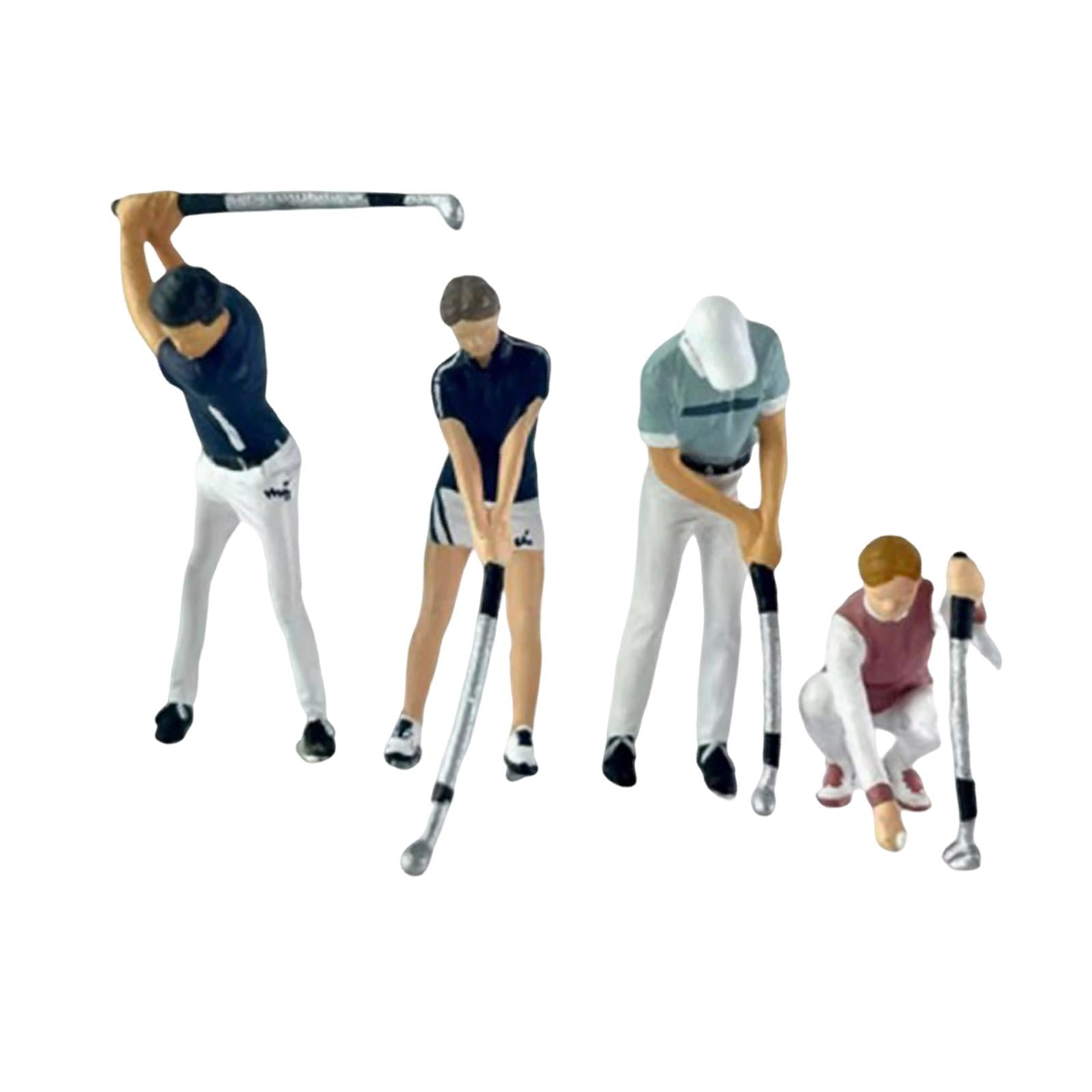 4 Pieces S Scale 1/64 Small Figure Tiny People Models Resin Material for Architectural Building Diorama