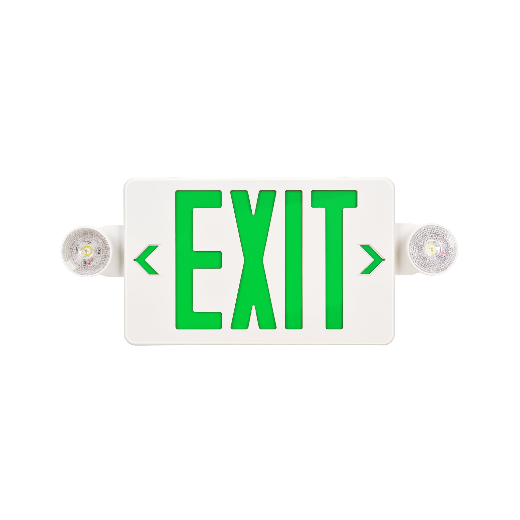 LED Exit Sign with Emergency Lights Green