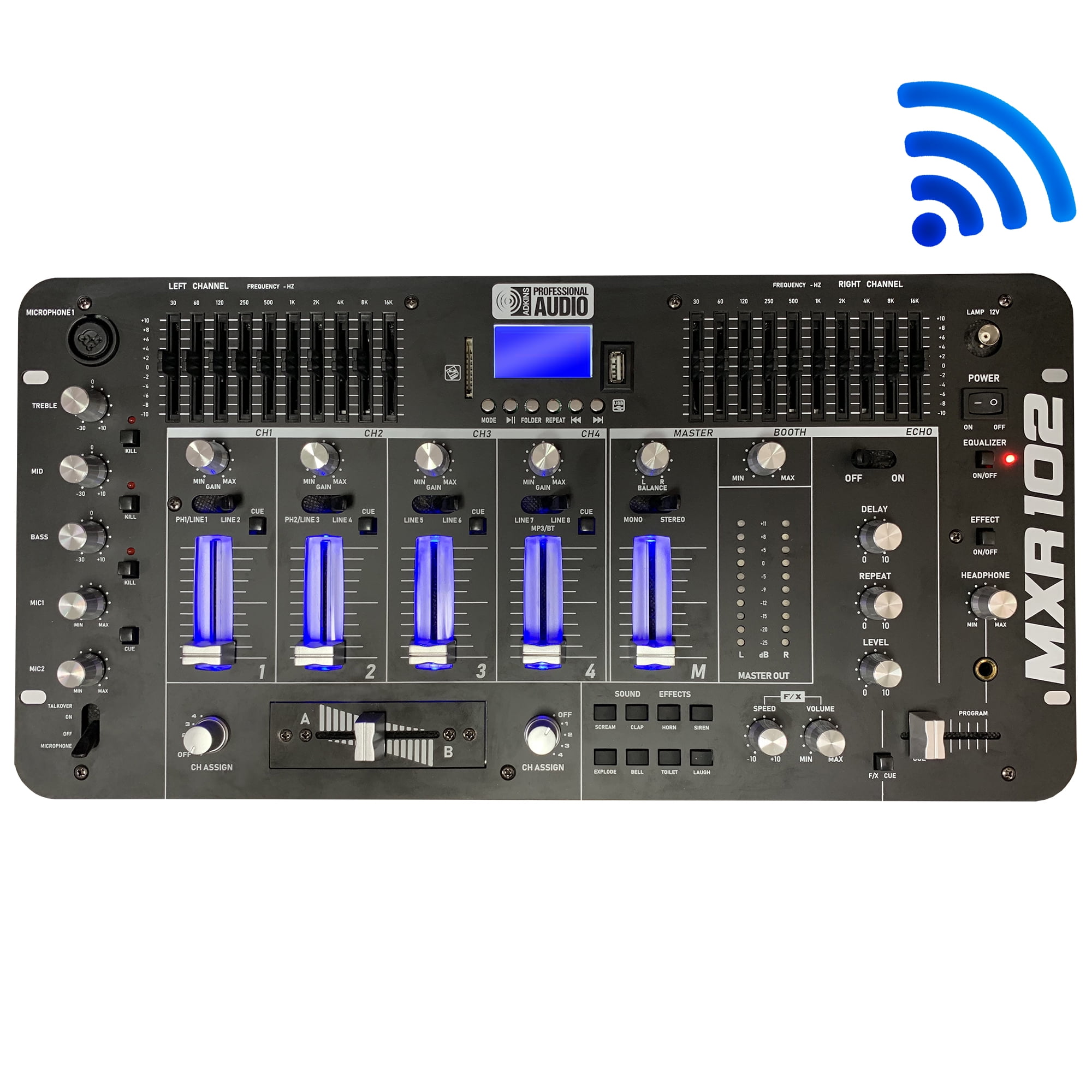 PYLE PYD1964B.5 - Bluetooth 6-Channel DJ Mixer 19'' 5U Rack Mount 