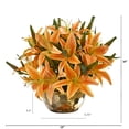thumbnail image 2 of Nearly Natural Lily Artificial Arrangement in Gold Vase, 2 of 2