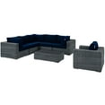 thumbnail image 3 of Modway Summon 7 Piece Outdoor Patio Sunbrella® Sectional Set in Canvas Navy, 3 of 8