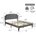 thumbnail image 6 of VECELO Queen Upholstered Platform Bed Frame, Height Adjustable Nailhead Trim Headboard, Easy Assembly/No Box Spring Required, Dark Gray, 6 of 9