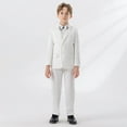 thumbnail image 2 of Zwiiyzr 1-14Y Toddler Boys Suit Kids Tuxedo Suits Formal Dresswear Shirt Jacket Pants Bow Tie Classic Formal Suit Set White, 2 of 9