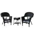 thumbnail image 1 of Jeco Ensemble de Conversation en Osier 3 Pcs Noir Sans Coussins, 1 of 2