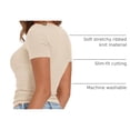 thumbnail image 4 of Remera PRETTYGARDEN 2025 Slim Fit Henley con Botones Beige XS, 4 of 9